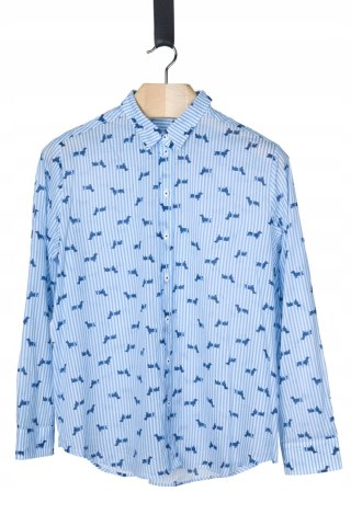 SEIDENSTICKER niebanalna bluzka koszulowa motyw psa jamnika L/XL