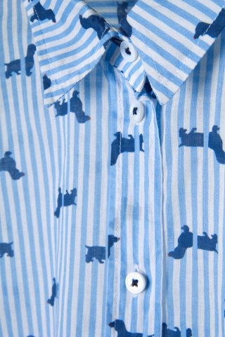 SEIDENSTICKER niebanalna bluzka koszulowa motyw psa jamnika L/XL