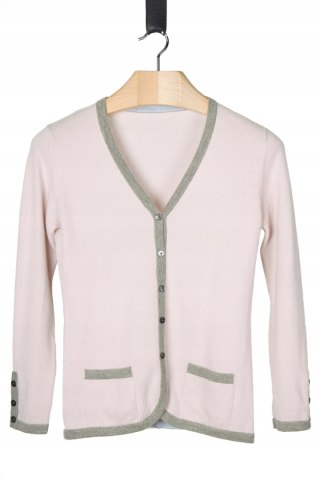 SEM PER LEI delikatny jak chmurka sweter kaszmir pastelowy róż 34/36