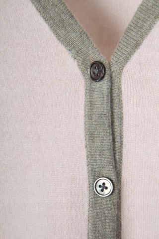 SEM PER LEI delikatny jak chmurka sweter kaszmir pastelowy róż 34/36