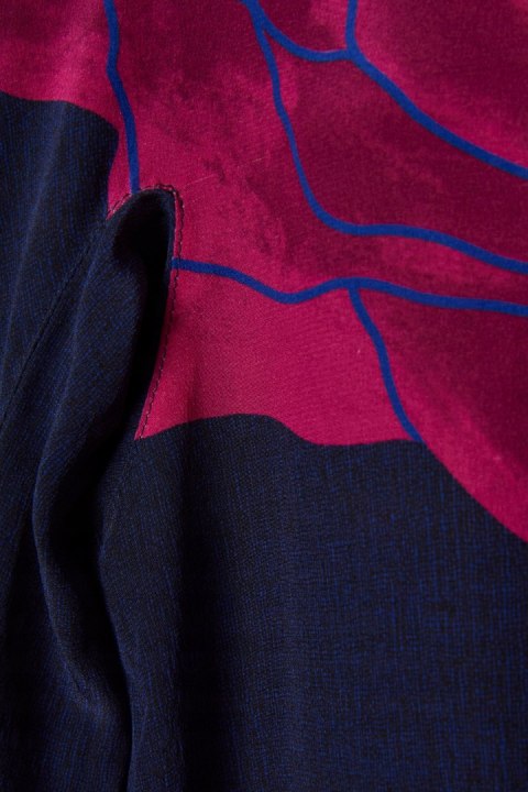 SPORTMAX luksusowa bluzka koszulowa jedwab malowane kwiaty S