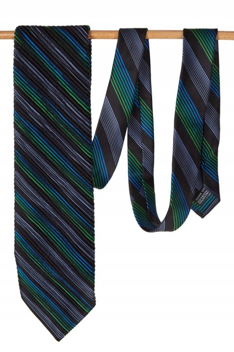 VITALIANO PANCALDI luksusowy włoski plisowany jedwab krawat piękne kolory