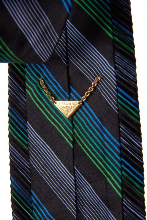 VITALIANO PANCALDI luksusowy włoski plisowany jedwab krawat piękne kolory