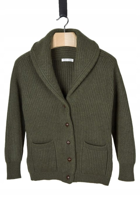 WILLIAM LOCKIE mięsisty sweter rozpinany ciepły kaszmir M