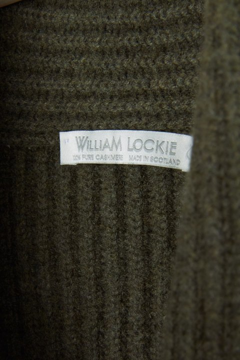 WILLIAM LOCKIE mięsisty sweter rozpinany ciepły kaszmir M