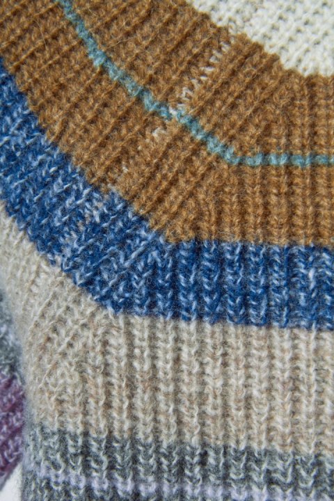 WOOLOVERS mięciutki sweter wełna jagnięca wielokolorowy XS