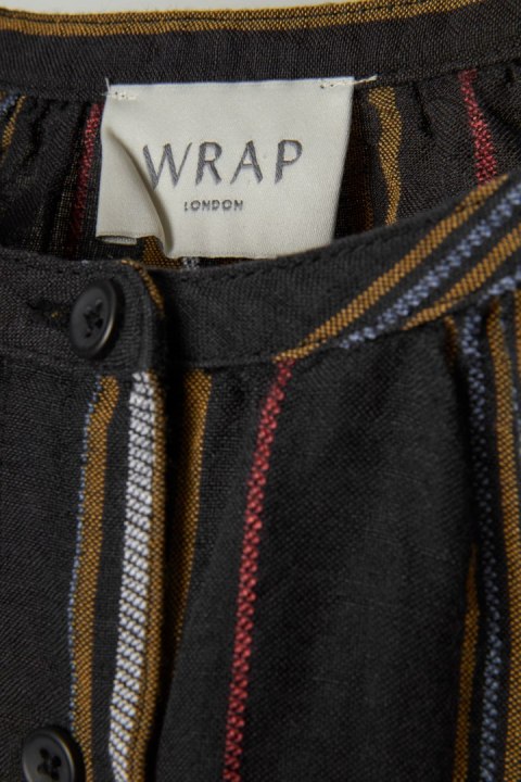 WRAP LONDON zjawiskowa bluzka koszulowa wiskoza len piękne kolory 44