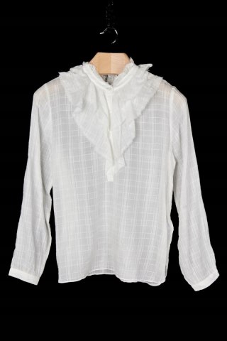 ZARA delikatna bluzka koszulowa z żabotem bawełna L