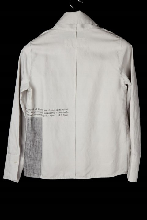 ANNETTE GORTZ - wyszukana bluzka koszulowa wełna len - S