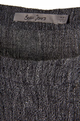 BEAU JOURS mięciutka jedyna bluzka fakturowany len oversize L/XL