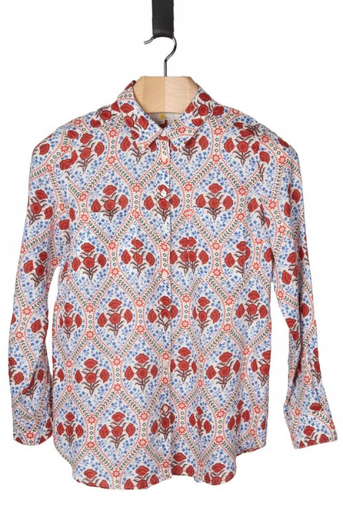 BODEN wyjątkowa bluzka koszulowa rozpinana len piękne wzory 36