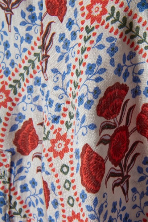 BODEN wyjątkowa bluzka koszulowa rozpinana len piękne wzory 36