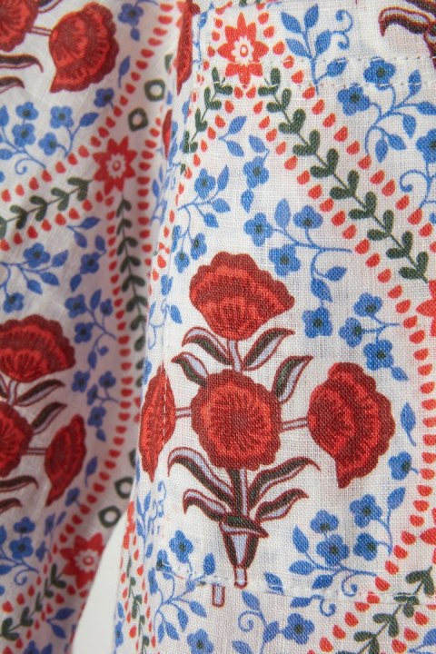 BODEN wyjątkowa bluzka koszulowa rozpinana len piękne wzory 36