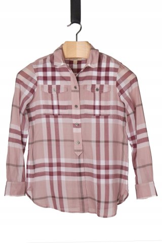 BURBERRY delikatna bluzka koszulowa w kratkę XS