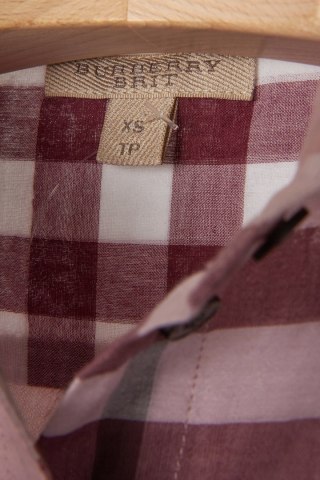BURBERRY delikatna bluzka koszulowa w kratkę XS