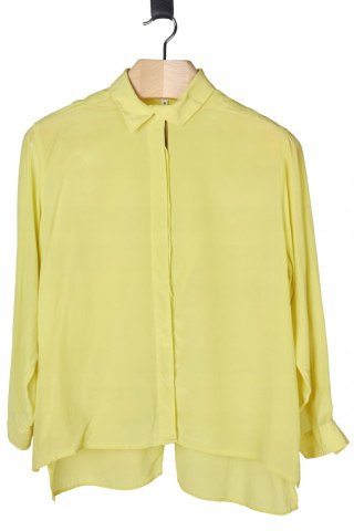 DAGMAR bluzka koszulowa mięsisty jedwab oversize kanarkowy kolor S/M