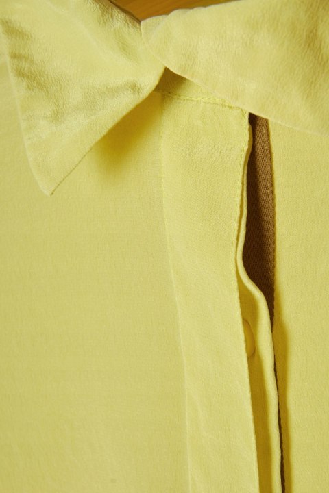 DAGMAR bluzka koszulowa mięsisty jedwab oversize kanarkowy kolor S/M