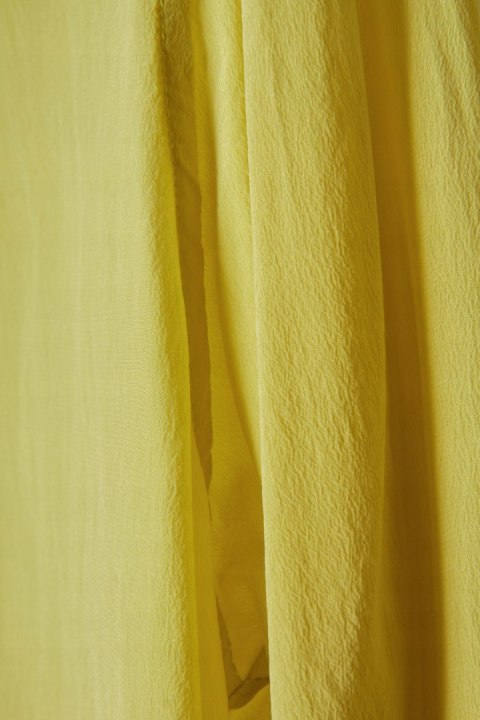 DAGMAR bluzka koszulowa mięsisty jedwab oversize kanarkowy kolor S/M