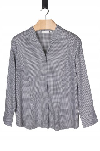 ETERNA monochromatyczna bluzka koszulowa pepitka wysokogatunkowa bawełna 46