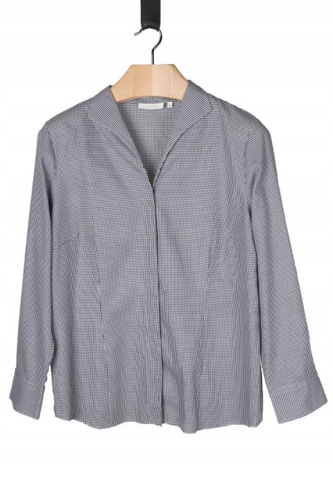 ETERNA monochromatyczna bluzka koszulowa pepitka wysokogatunkowa bawełna 46