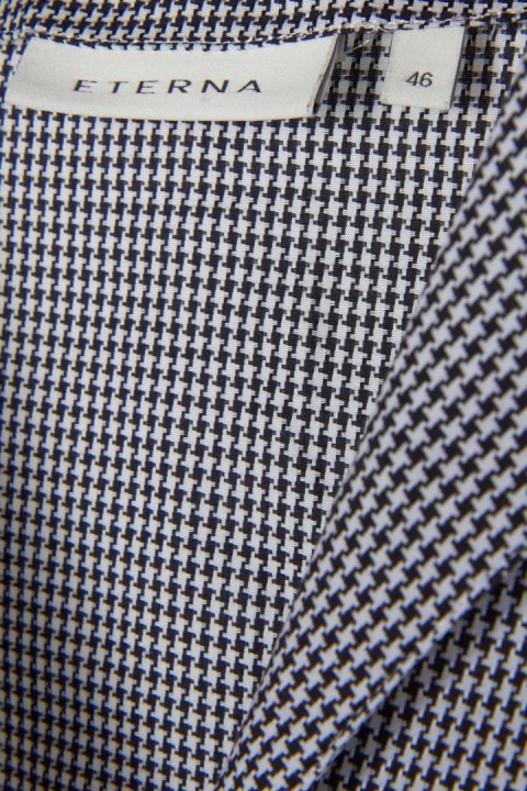 ETERNA monochromatyczna bluzka koszulowa pepitka wysokogatunkowa bawełna 46