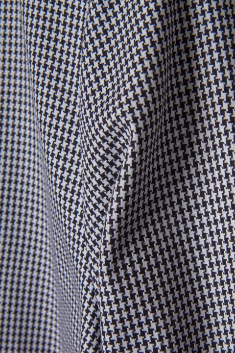 ETERNA monochromatyczna bluzka koszulowa pepitka wysokogatunkowa bawełna 46