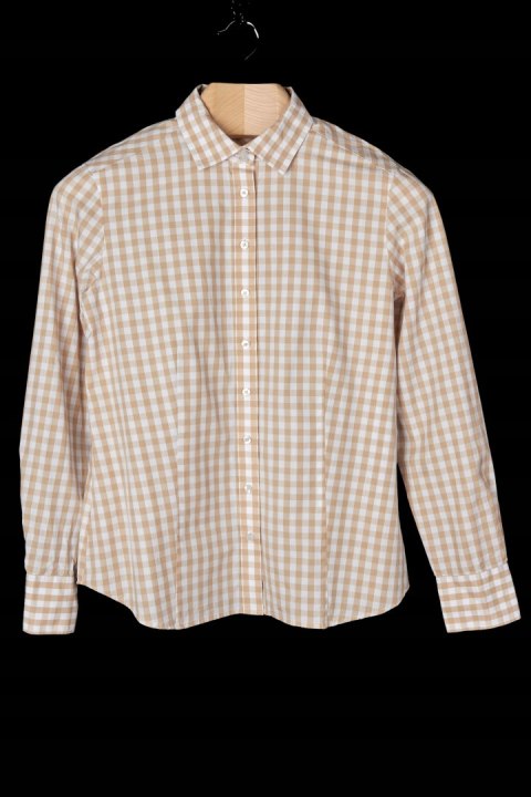 ETERNA - wyjątkowa bluzka koszulowa w kratkę - 40