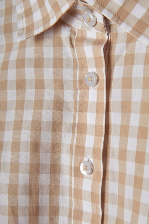 ETERNA - wyjątkowa bluzka koszulowa w kratkę - 40