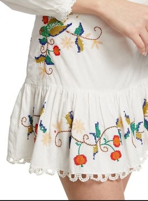 FARM RIO niebanalna spódnica haftowana L/XL