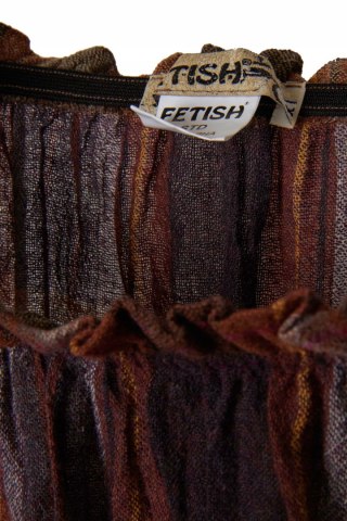 FETISH kolorowa bluzka koszulowa delikatna wełna w kratkę L