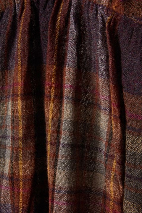 FETISH kolorowa bluzka koszulowa delikatna wełna w kratkę L