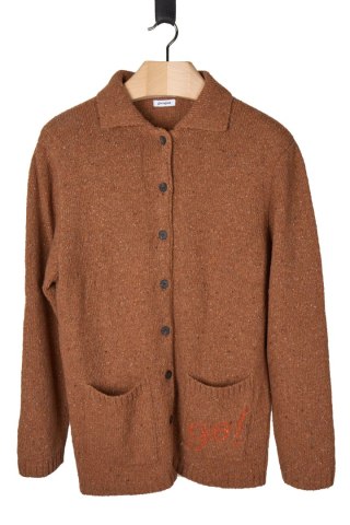 GIMAGUAS wyszukany hiszpański sweter kardigan wełna miedziany kolor L