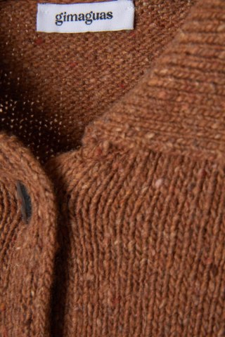 GIMAGUAS wyszukany hiszpański sweter kardigan wełna miedziany kolor L