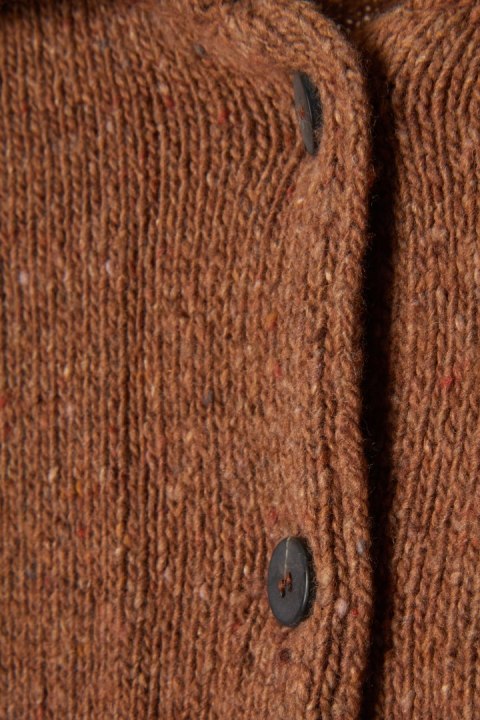 GIMAGUAS wyszukany hiszpański sweter kardigan wełna miedziany kolor L