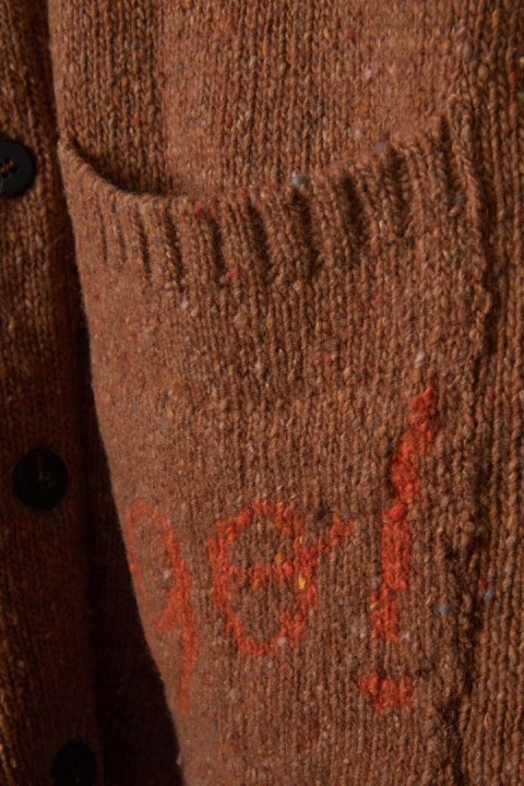 GIMAGUAS wyszukany hiszpański sweter kardigan wełna miedziany kolor L