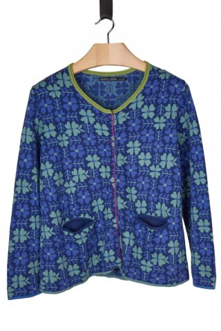 GUDRUN SJODEN nietuzinkowy sweter bawełna rozpinany XL