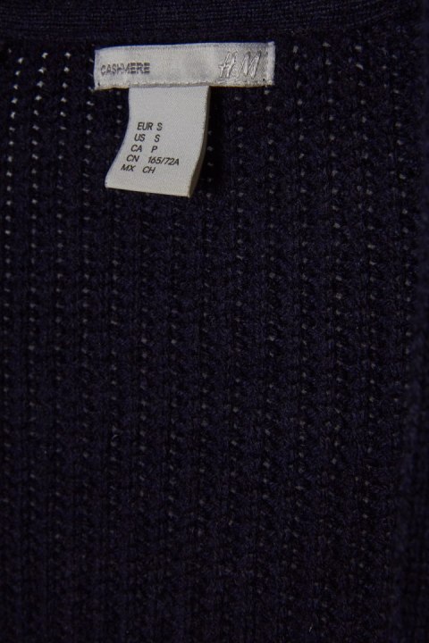 H&M mięciutki luźny sweter kardigan kaszmir głęboki granat S/M