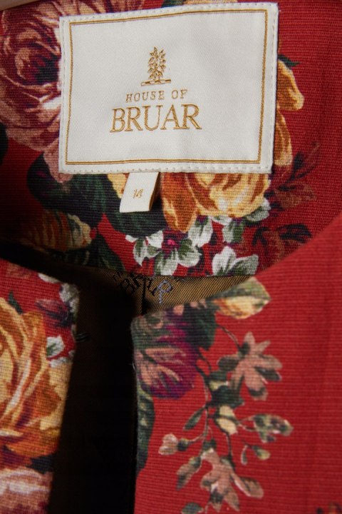 HOUSE OF BRUAR nietuzinkowa marynarka bawełna piękny kwiatowy wzór 42