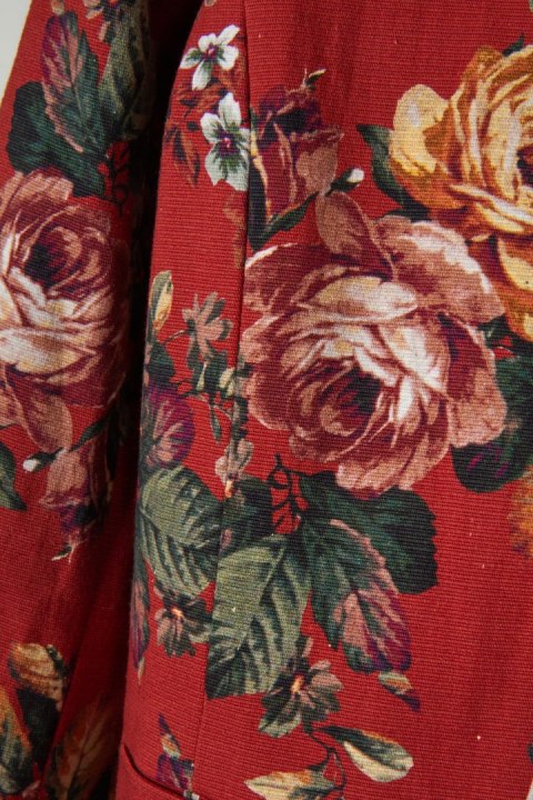 HOUSE OF BRUAR nietuzinkowa marynarka bawełna piękny kwiatowy wzór 42