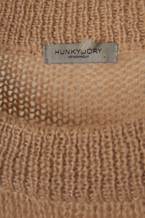 HUNKYDORY mięciutki sweter pastelowy beż kid moher L