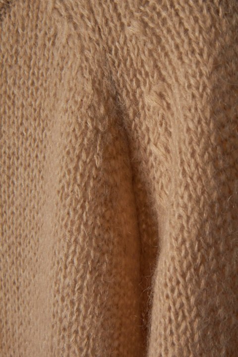 HUNKYDORY mięciutki sweter pastelowy beż kid moher L