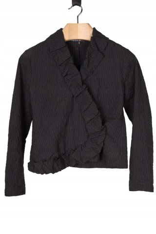 ISCHIKO ponadczasowa marynarka bawełna gnieciony materiał 38