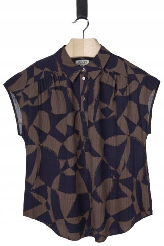 JAEGER niepowtarzalna bluzka wiskoza bawełna geometryczny wzór oversize 40