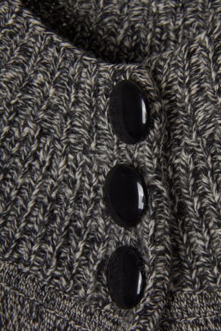 JAEGER - nietuzinkowy sweter ponczo mięciutka wełna kaszmir - S