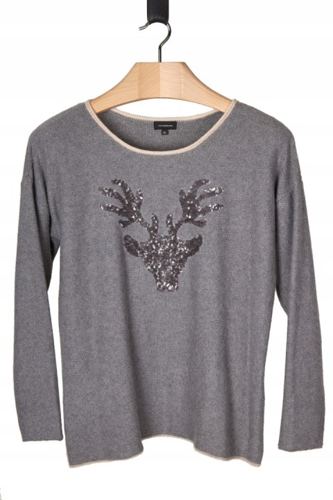 KATESTORM - niezwykły sweter wełna piękny wzór - XL