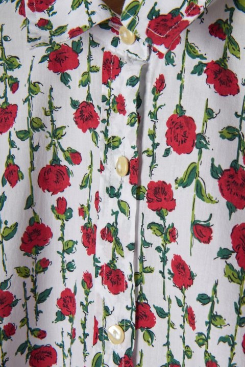 LIBERTY - nietuzinkowa bluzka koszulowa róże - 38