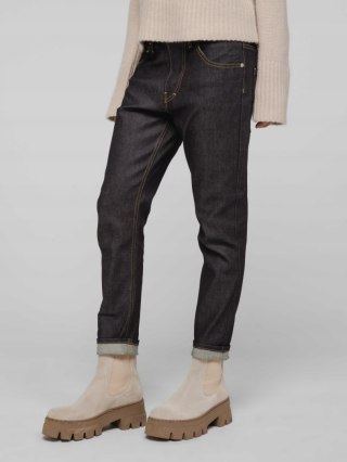 LIS LAREIDA niebanalne spodnie jeans prosty krój 34