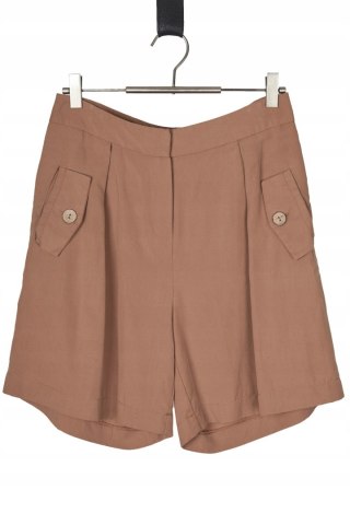 MANOR mięciutkie spodenki szorty lyocell camelowy kolor 38