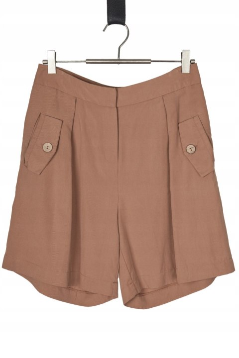 MANOR mięciutkie spodenki szorty lyocell camelowy kolor 38