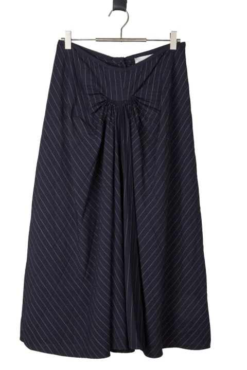 MARK KENLY DOMINO TAN - luksusowa spódnica wełniana w drobne paski - 38